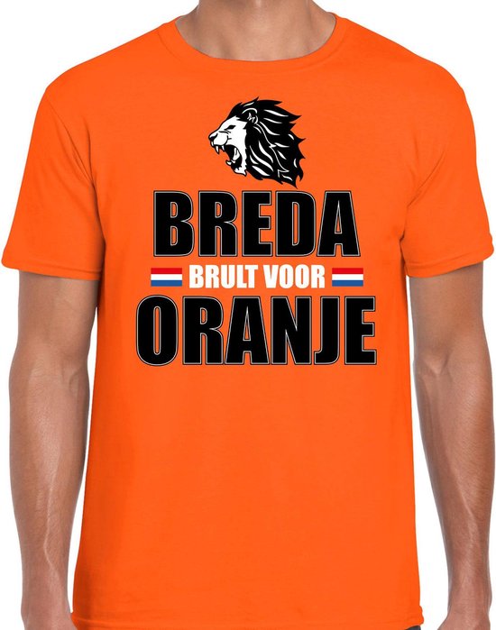 Oranje t-shirt Breda brult voor oranje heren - Holland / Nederland supporter shirt EK/ WK XXL