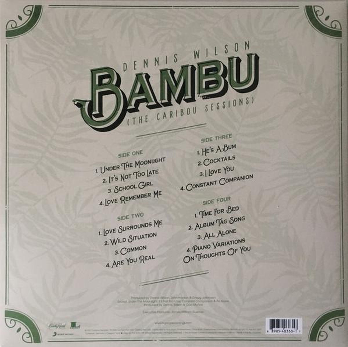 Bambu (The Caribou Sessions), Dennis Wilson | LP (album) | Muziek | bol