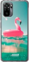 6F hoesje - geschikt voor Xiaomi Redmi Note 10 Pro -  Transparant TPU Case - Flamingo Floaty #ffffff