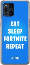 6F hoesje - geschikt voor OPPO Find X3 Pro -  Transparant TPU Case - Fortnite - Eat Sleep Fortnite Repeat #ffffff