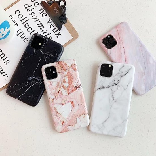 iDeal of Burga - iPhone 12 Hoesje - Back Case Rose Pearl Marble