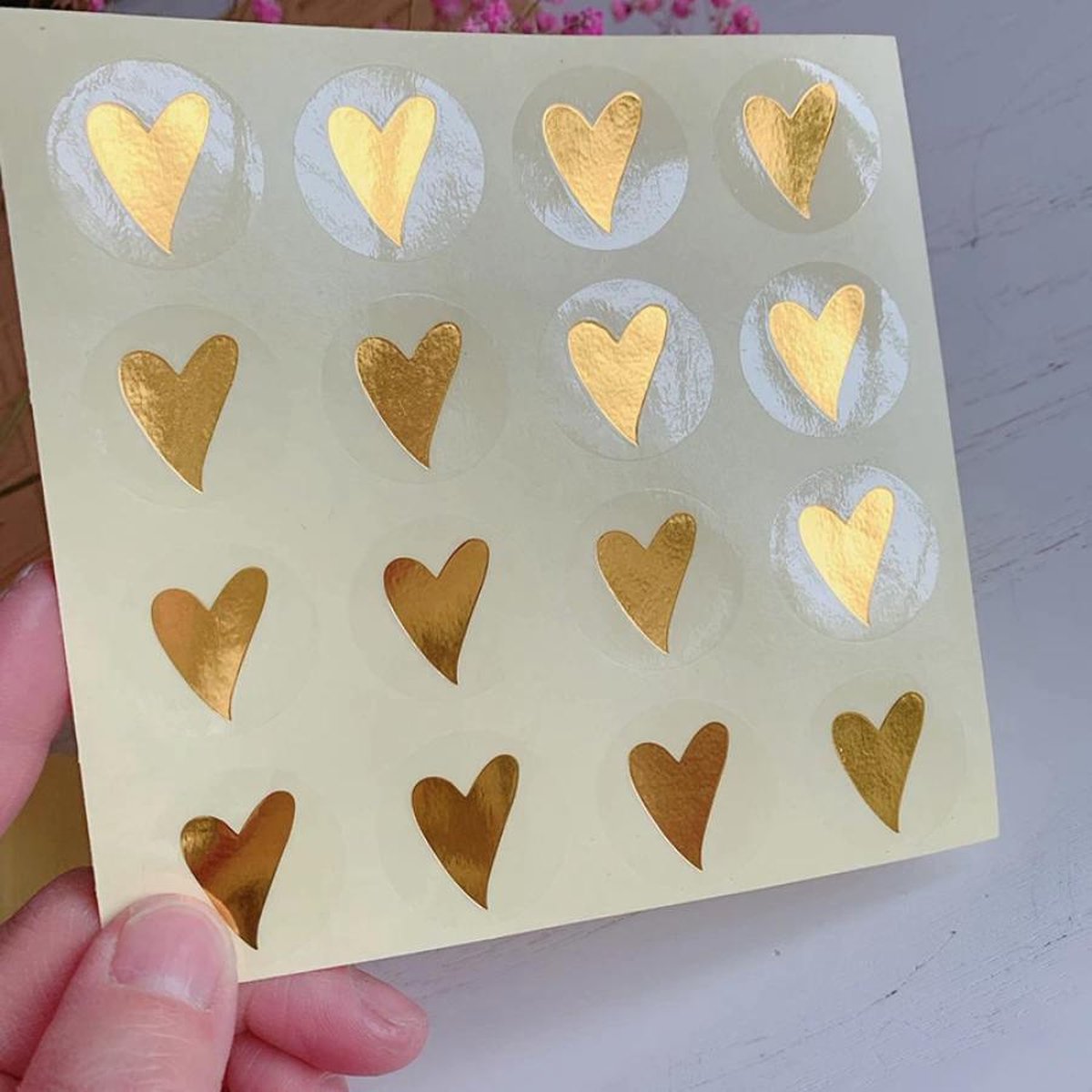 Sluitzegel Gouden Hartje Transparant 32 Stuks Stickers Hart