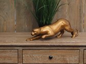 Sluipende jaguar klein MASSIEF BRONS 15 cm hoog - bronzen beeld - tuinbeeld - hoogkwalitatief brons - decoratiefiguur - interieur - accessoire - voor binnen - voor buiten - cadeau