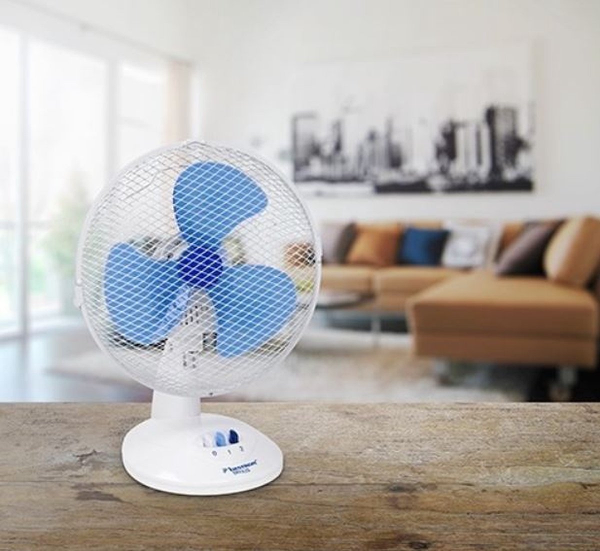 Bestron Ventilateur De Table 27 Cm Oscillateur – 2 Vitesses, 30W, Compact & Silencieux Blanc DDF27W