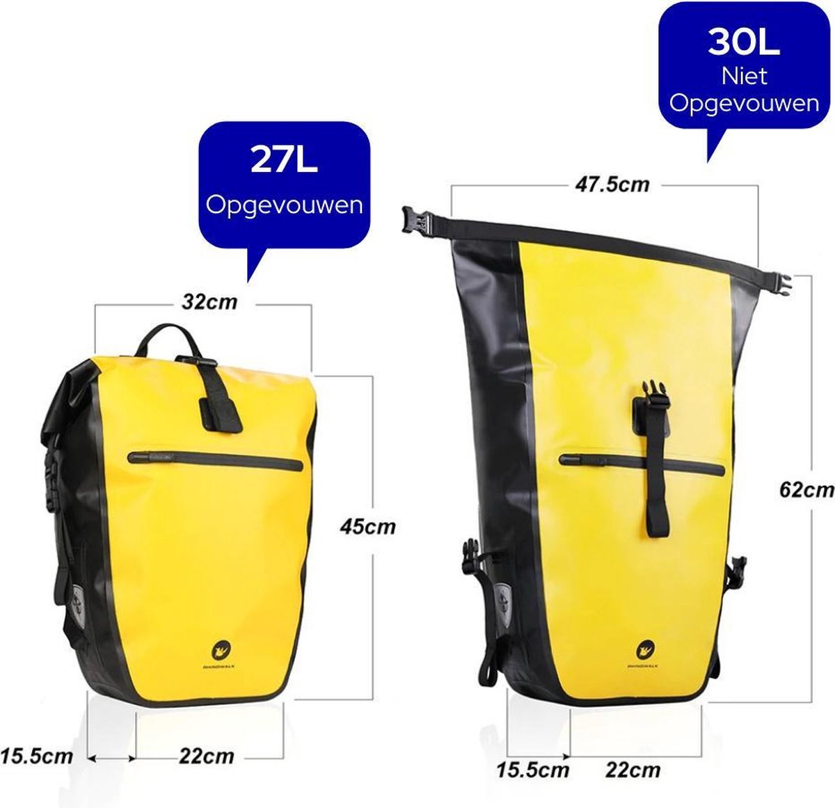 Rhinowalk alforja para motocicleta, bolsa lateral Universal de 20L 30L con bolsa interior