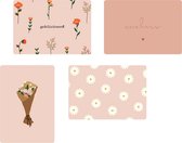 Set de 8 cartes postales - nature - fleurs - maison nieuw - vivre ensemble