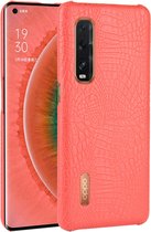 Voor Oppo Find X2 Pro Shockproof Crocodile Texture PC + PU Case (rood)