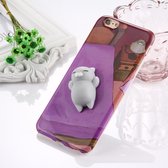 For iPhone 6 Plus & 6s Plus 3D Lovely Cat patroon Squeeze Relief IMD Workmanship Squishy Dropproof beschermings Back Cover hoesje