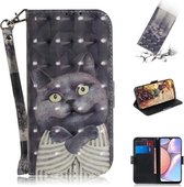 Voor Galaxy A10s 3D Gekleurde Tekening Horizontale Flip Leren Case met Houder & Kaartsleuf & Portemonnee & Lanyard (Embrace Cat)