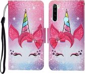 Voor Xiaomi Redmi Note 8 Gekleurde Tekening Patroon Horizontale Flip Leren Case met Houder & Kaartsleuven & Portemonnee & Lanyard (Wimper Eenhoorn)