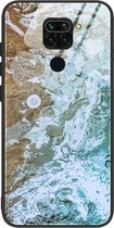 Voor Geschikt voor Xiaomi Redmi Note 9 Marble Pattern Glass beschermhoes (DL06)