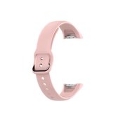 Voor Samsung Galaxy Fit SM-R370 siliconen stalen granaatscherven zwarte gesp vervangende riem horlogeband (roze)