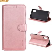 Voor Samsung Galaxy A02 / M02 EU-versie ENKAY Hat-Prince horizontale flip PU lederen tas met houder & kaartsleuven & portemonnee (roze)