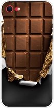 Schokbestendig geverfd transparant TPU-beschermhoesje voor iPhone SE 2020 (chocolade)