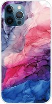 Marmeren patroon schokbestendige TPU beschermhoes voor iPhone 11 Pro (abstract rood)
