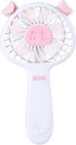 Handheld Mini Piggy Portable Cartoon USB oplaadbare ventilator (wit)