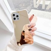 TPU + acryl vier drop luxe plating spiegel telefoonhoesje voor iPhone 12/12 Pro (goud)