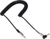3,5 mm jack male-naar-male plug stereo audio aux-intrekbare opgerolde kabel iPhone, iPad, samsung, mp3, mp4, , tv tot 1,6 m (zwart)