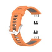 Voor Huawei Watch Fit Tweekleurige siliconen vervangende band Horlogeband (oranje + grijs)