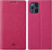 Voor OPPO Find X3 Pro ViLi DMX-serie Schokbestendig TPU + PU-leer Magnetische attractie Horizontale flip-hoes met kaartsleuf en houder (rose rood)