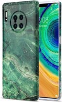 Voor Huawei Mate 30 Pro TPU glanzend marmerpatroon IMD beschermhoes (smaragdgroen)