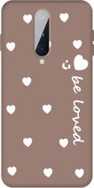 Voor OnePlus 8 Small Smiley Heart Pattern schokbestendig TPU-hoesje (kaki)