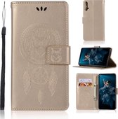 Windgong Uil Embossing Patroon Horizontale Flip Leren Case met Houder & Kaartsleuven & Portemonnee Voor Huawei Honor 20 (Goud)