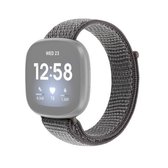 Voor Fitbit Versa 3 vervangende nylon lus horlogeband (grijs)