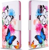 Voor Xiaomi Redmi Note 9S / Note 9 Pro / Note 9 Pro Max Gekleurd tekeningpatroon Horizontale flip lederen tas met houder & kaartsleuven & portemonnee (vlinder)