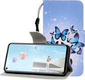 Voor Huawei Nova 7 SE Gekleurde Tekening Horizontale Flip Leren Case met Houder & Kaartsleuf & Portemonnee (Veel Vlinders)