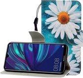Voor Huawei Enjoy 9 Gekleurde Tekening Horizontale Flip Leren Case met Houder & Kaartsleuf & Portemonnee (Chrysanthemum)