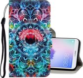 Voor Huawei Enjoy 7S 3D Gekleurde Tekening Horizontale Flip PU Lederen Case met Houder & Kaartsleuven & Portemonnee (Mandala)