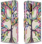 Voor Galaxy A71 Gekleurde tekening patroon Horizontale flip lederen tas met houder & kaartsleuven & portemonnee (Life Tree)