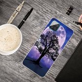 Voor Samsung Galaxy A12 schokbestendig geverfd transparant TPU beschermhoes (Moon Tree)