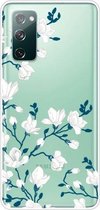 Voor Samsung Galaxy S20 FE schokbestendig geverfd transparant TPU beschermhoes (magnolia)