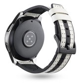 22 mm voor Huawei Watch GT2e / GT2 46 mm siliconen leer + koolstofvezel band (wit)