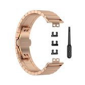 Voor Huawei Watch Fit roestvrijstalen vervangende horlogeband (roségoud)