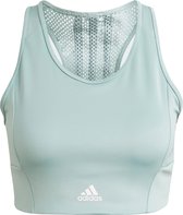 adidas 3-stripes Sportbeha  Sportbeha - Maat M - Vrouwen - lichtblauw/wit