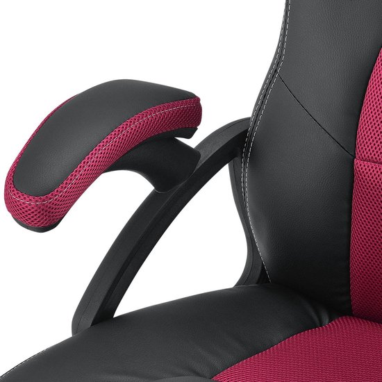 Chaise de bureau Racing Montréal - Bordeaux - Incl. dossier inclinable et accoudoirs rembourrés