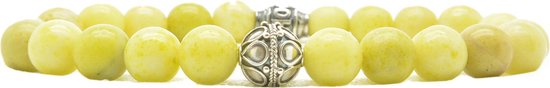 Beaddhism - Armband - Matt Lemon - Zilver - Yasa - 8 mm - 23 cm