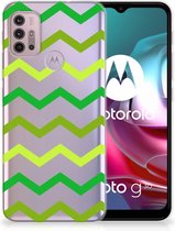 Telefoonhoesje Motorola Moto G30 | G10 TPU Siliconen Hoesje met Foto Zigzag Groen