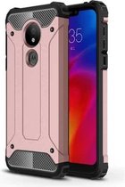 Magic Armor TPU + PC combinatiehoes voor Motorola Moto G7 Power (roségoud)