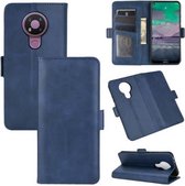 Voor Nokia 3.4 Dual-side magnetische gesp horizontale flip lederen tas met houder & kaartsleuven & portemonnee (donkerblauw)