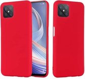 Voor OPPO A92s / Reno4 Z 5G Pure Color Vloeibare siliconen schokbestendige hoes met volledige dekking (rood)