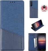 Voor Sony Xpeira 1 II MUXMA MX109 horizontale flip lederen tas met houder en kaartsleuf en portemonnee (blauw)