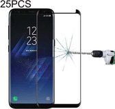 25 STKS Voor Galaxy S8 Plus / G955 0.26mm 9H Oppervlaktehardheid 3D Explosieveilig Niet-volledige randlijmscherm Gebogen behuizing Vriendelijk gehard glasfilm (zwart zwart)