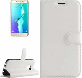 Voor Galaxy S6 Edge + / G928 Litchi Texture Horizontale Flip Leren Case met Houder & Kaartsleuven & Portemonnee (Wit)