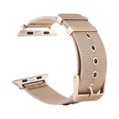 Geschikt voor Apple Watch Series 6 & SE & 5 & 4 40 mm / 3 & 2 & 1 38 mm Milanese roestvrijstalen horlogeband met dubbele gesp (retro goud)