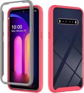Voor LG V60 ThinQ Starry Sky Solid Color-serie Schokbestendige pc + TPU beschermhoes (rood)