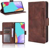 Voor Samsung Galaxy A72 5G Skin Feel Kalfspatroon Horizontale Flip Leren Case met Houder & Kaartsleuven & Fotolijst (Bruin)